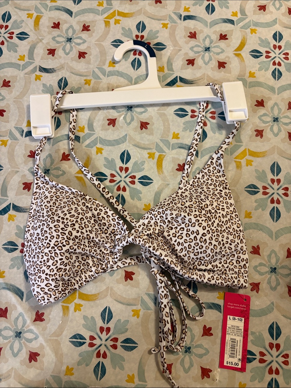 Xhilaration Leopard Print Bikini Top in Beige and Brown
